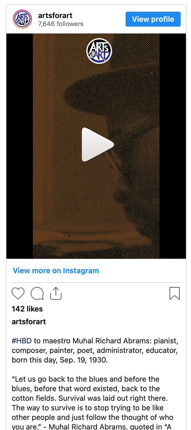 Richard Muhal Abrams Instagram Post