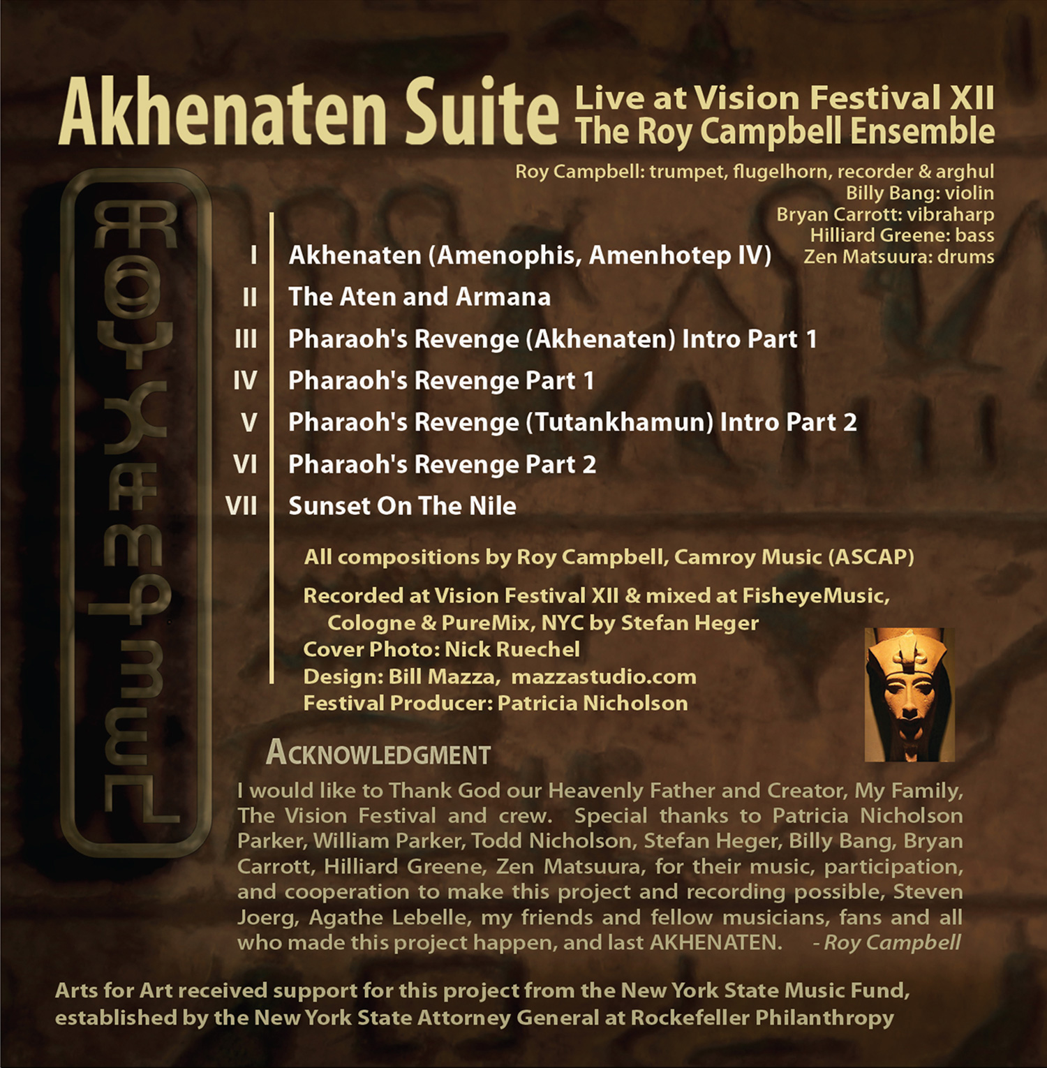 back cover of Roy Campbell Ensemble's cd Akhenaten Suite Live at Vision Festival 18