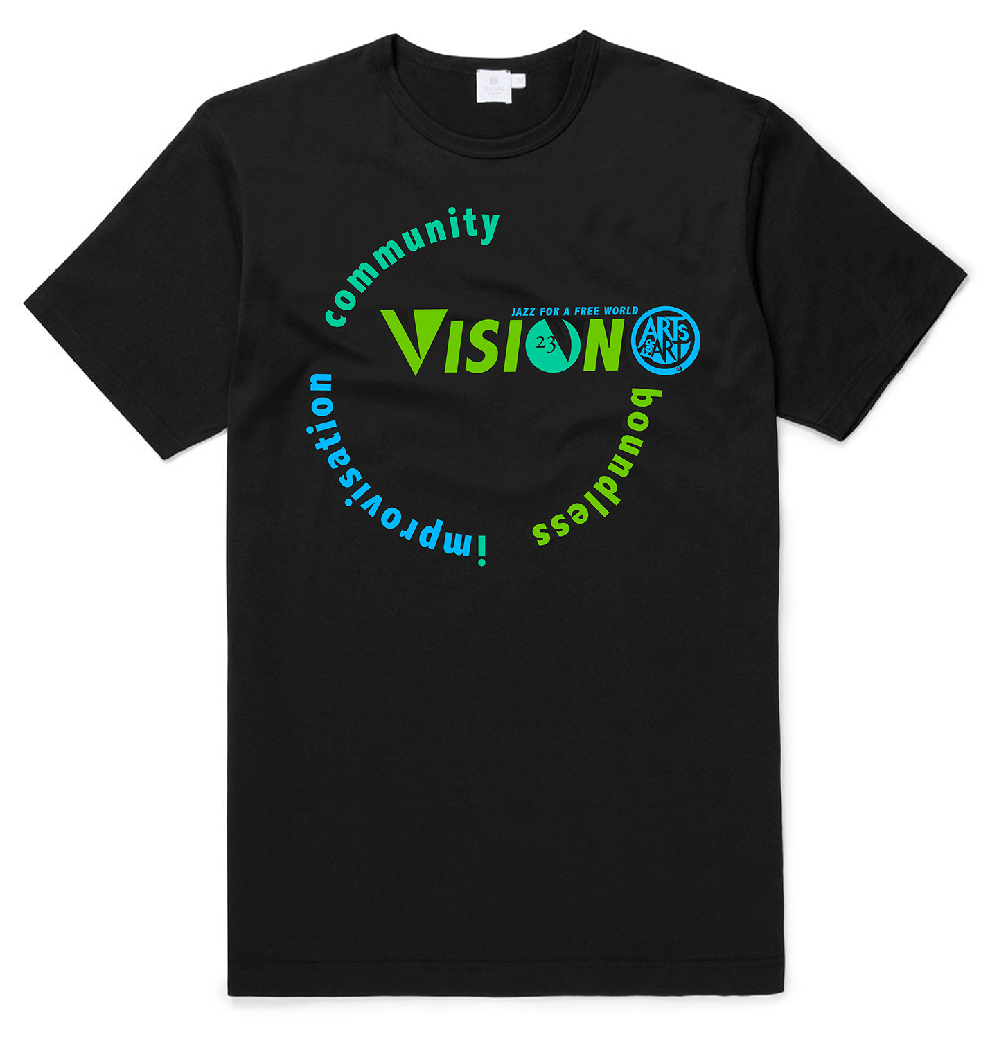 Vision23 t-shirt with colorful logo